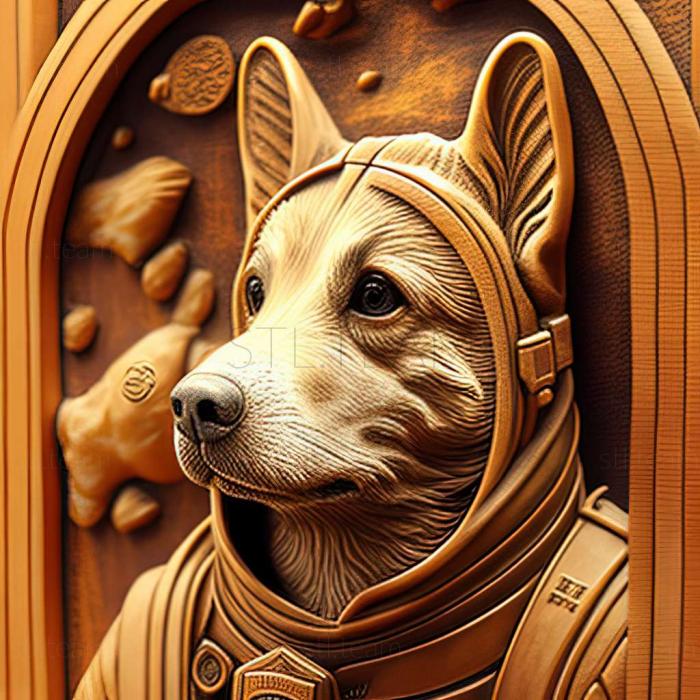 3D model Brave cosmonaut dog famous animal (STL)